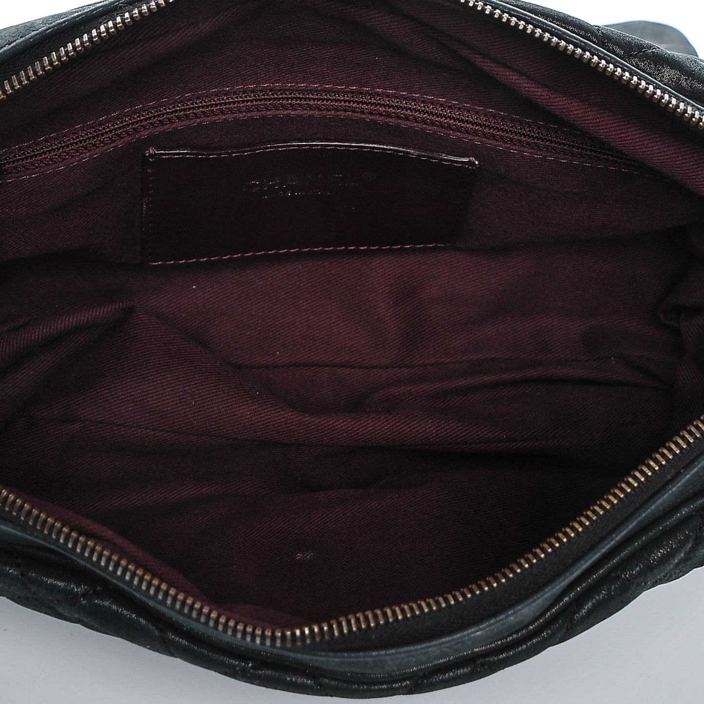 Iridescent Calfskin Quilted Large Shiva Flap Black