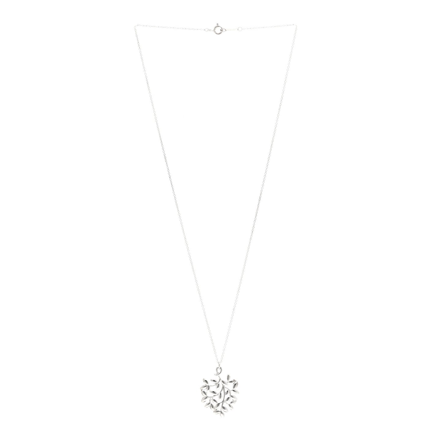 Sterling Silver Paloma Picasso Olive Leaf Heart Branch Pendant Necklace