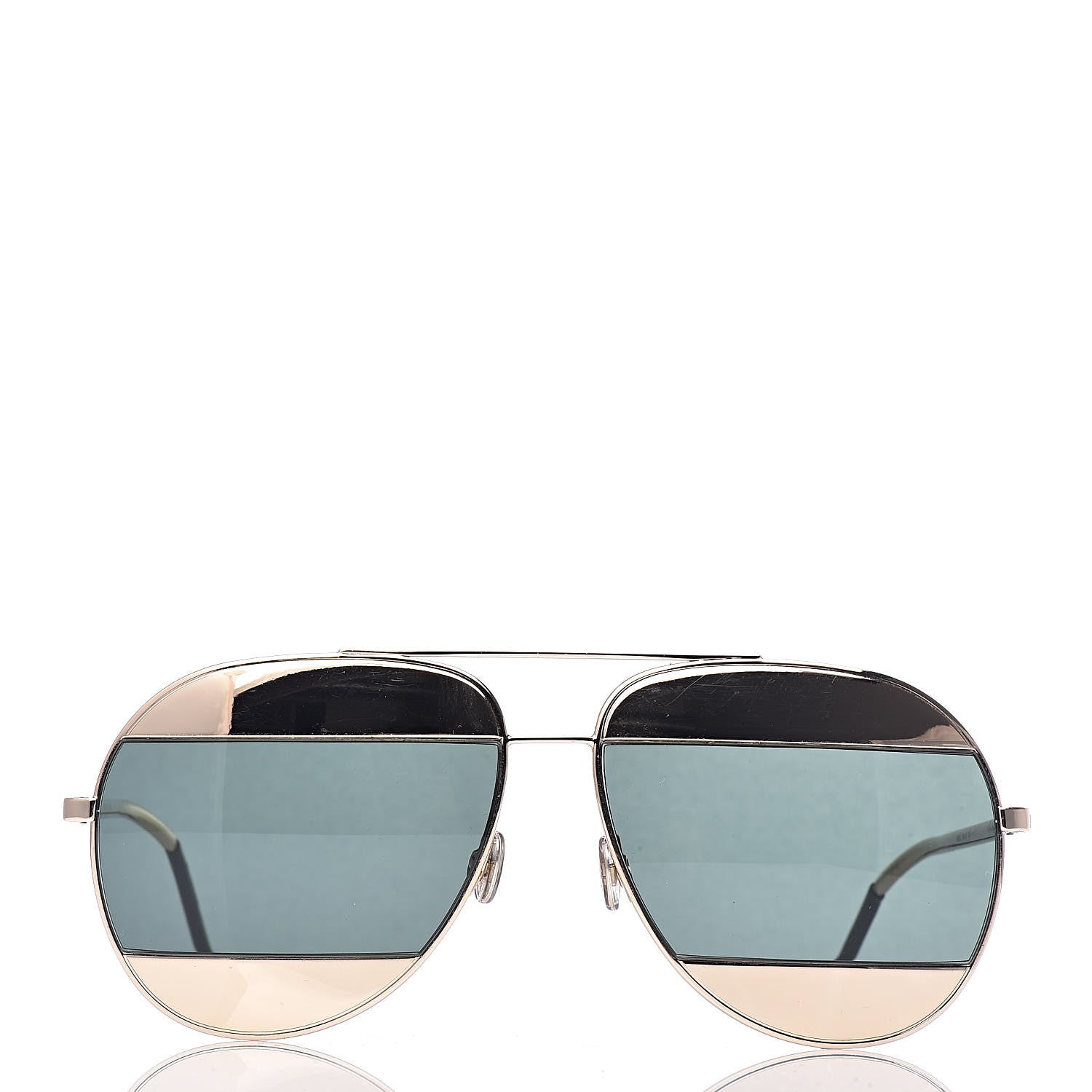 Christian Dior Split 1 Aviator Sunglasses Gold Silver 2 of 7