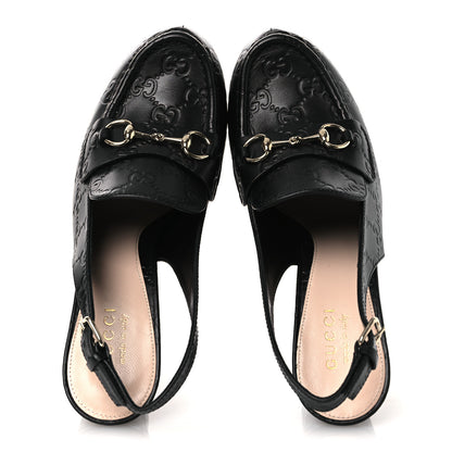 Gucci Guccissima Horsebit Platform 70/160mm Slingback Mules 38.5 Black 2 of 12