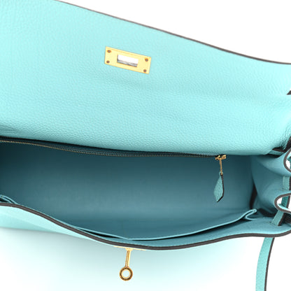 Hermes Togo Kelly Retourne 32 Bleu Atoll 5 of 15