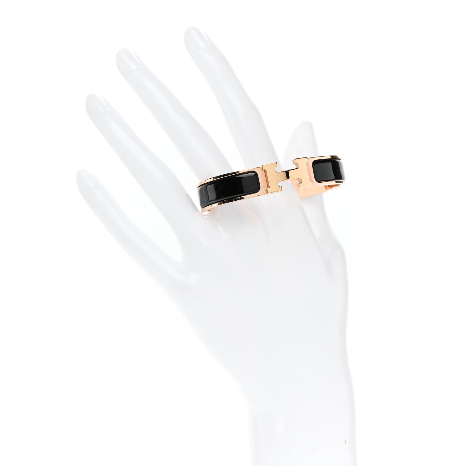 Hermes Enamel Narrow Clic Clac H Bracelet PM Black 2 of 4