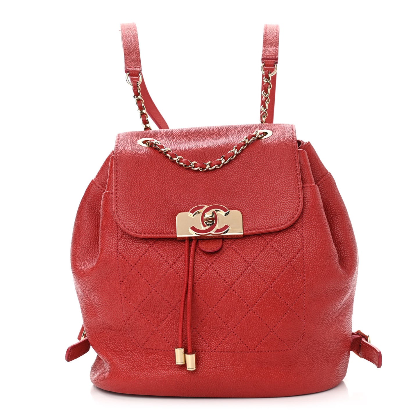 Caviar Quilted Backpack Red