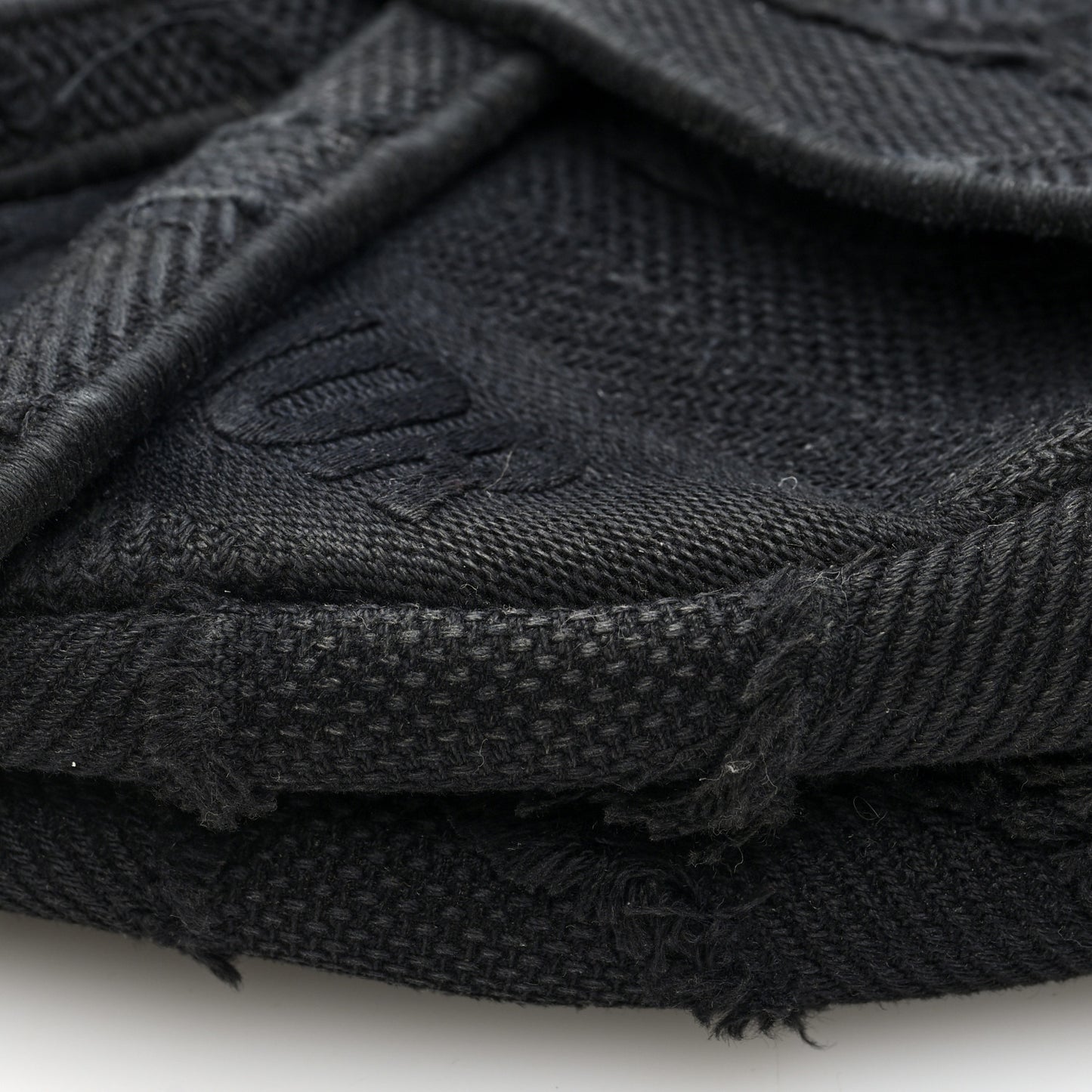 Canvas Embroidered Camouflage Saddle Bag Black