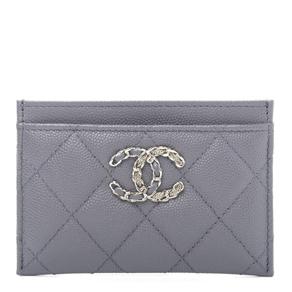 Chanel Caviar Quilted French New Wave Card Holder Grey 1 of 10