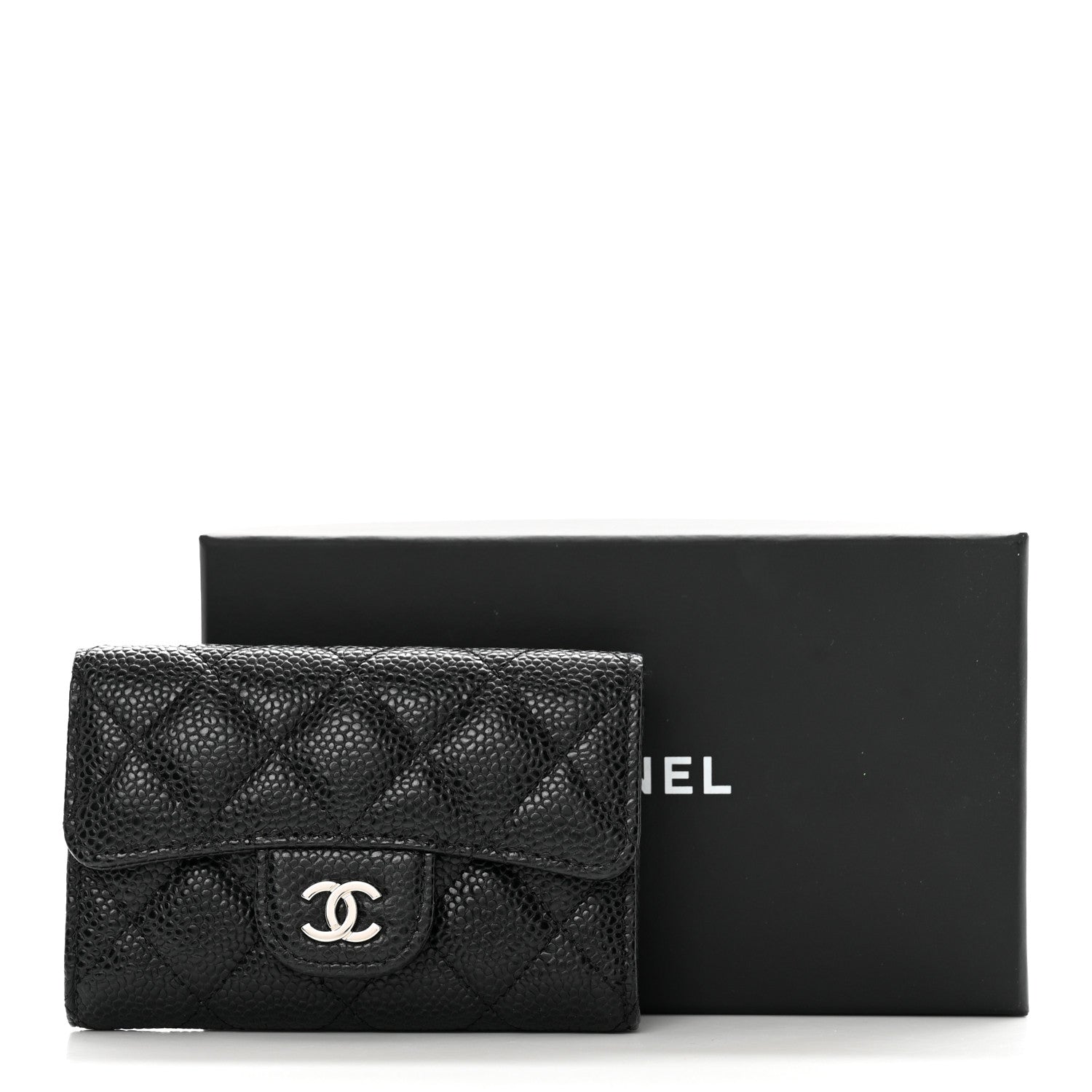 Chanel Caviar Quilted Flap Card Holder Wallet Black 10 of 10