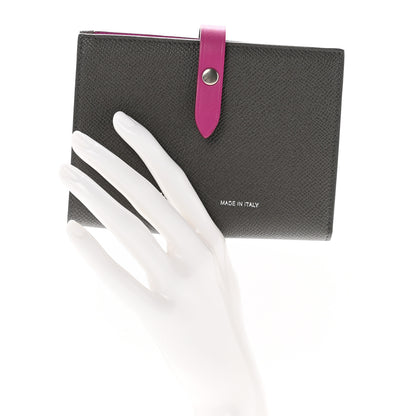 Celine Grained Calfskin Medium Multifunction Strap Wallet Grey Magenta 2 of 6