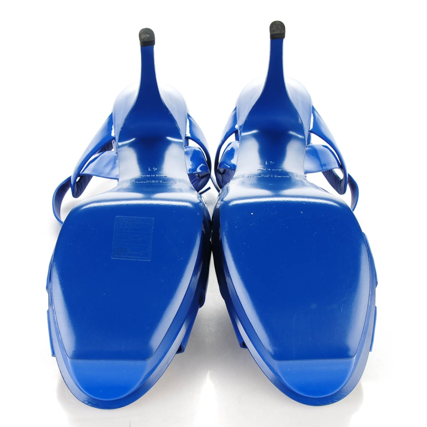 Saint Laurent Patent Tribute 75 Platform Sandals 41 Blue Marjorelle 5 of 8