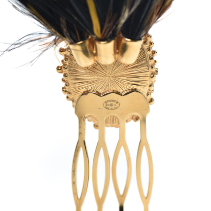 Chanel Feather CC Hair Comb Gold 3 of 4