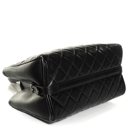 Chanel Metallic Goatskin Quilted Large City Rock Shopping Bag Black 5 of 9