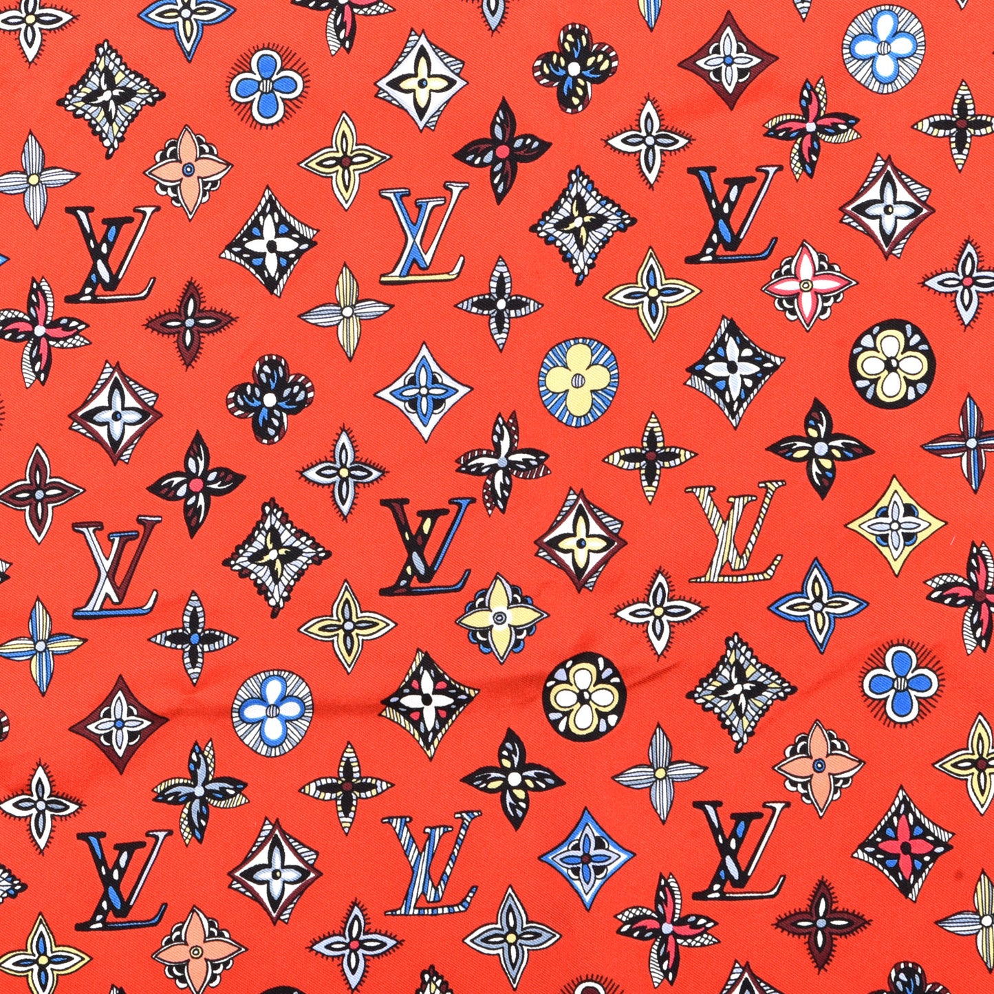 Silk Monogram Innocence Square Scarf Multicolor