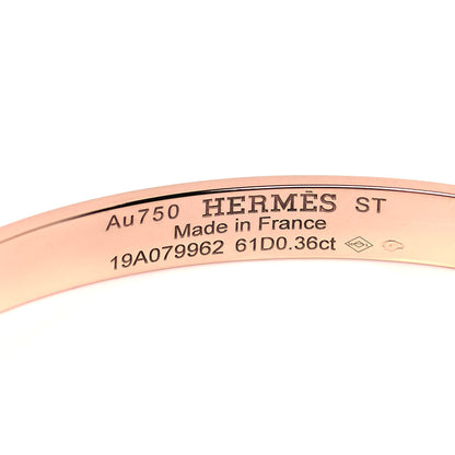 Hermes 18K Rose Gold Diamond PM Kelly Pave Bracelet ST 4 of 5