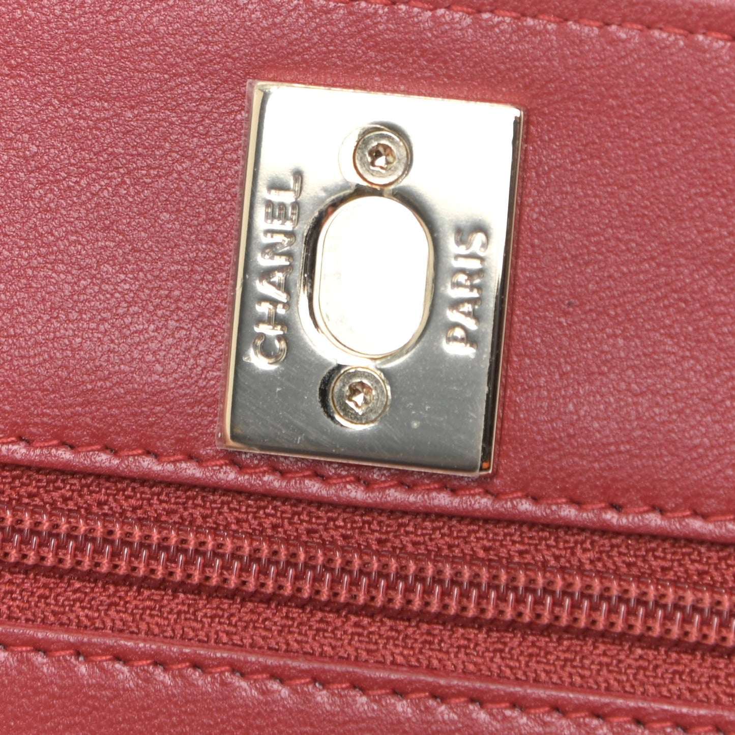 Lambskin Quilted Trendy CC Wallet On Chain WOC Red