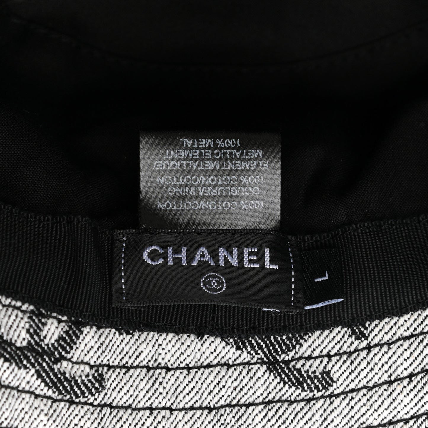Denim CC Bucket Hat L White Black