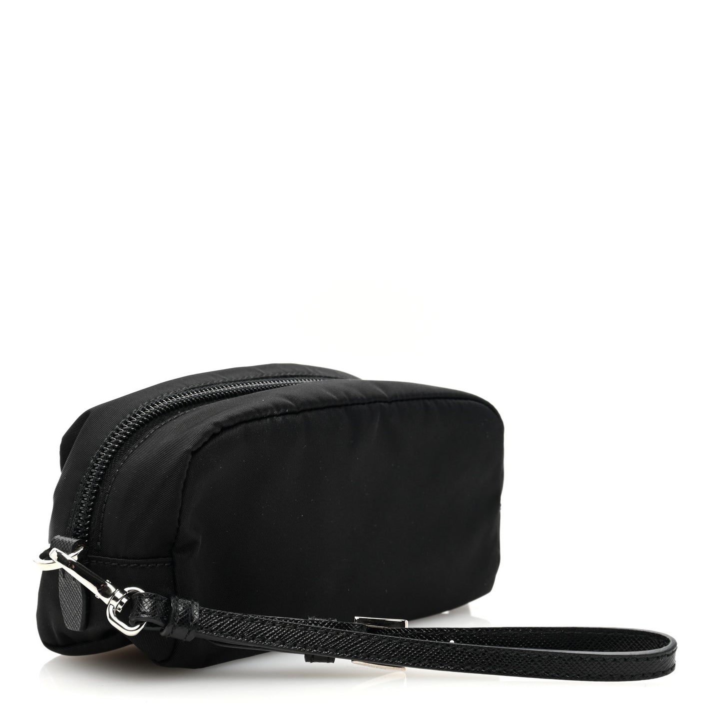 Tessuto Nylon Vela Saffiano Wristlet Black