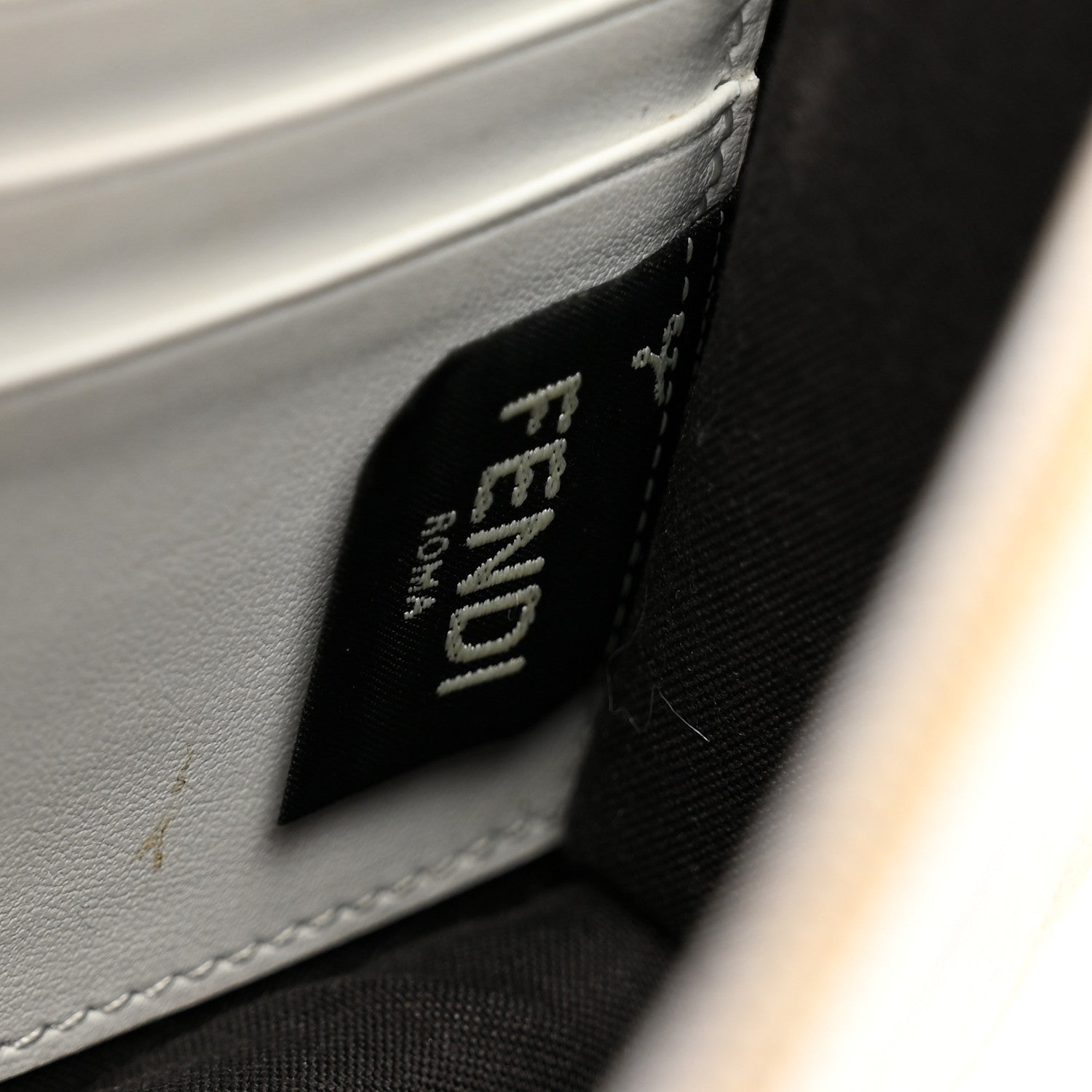 Fendi Vitello Cruise F is Fendi FF 1974 Embossed Medium Envelope Wallet On Chain Optical White Maya Black 7 of 11