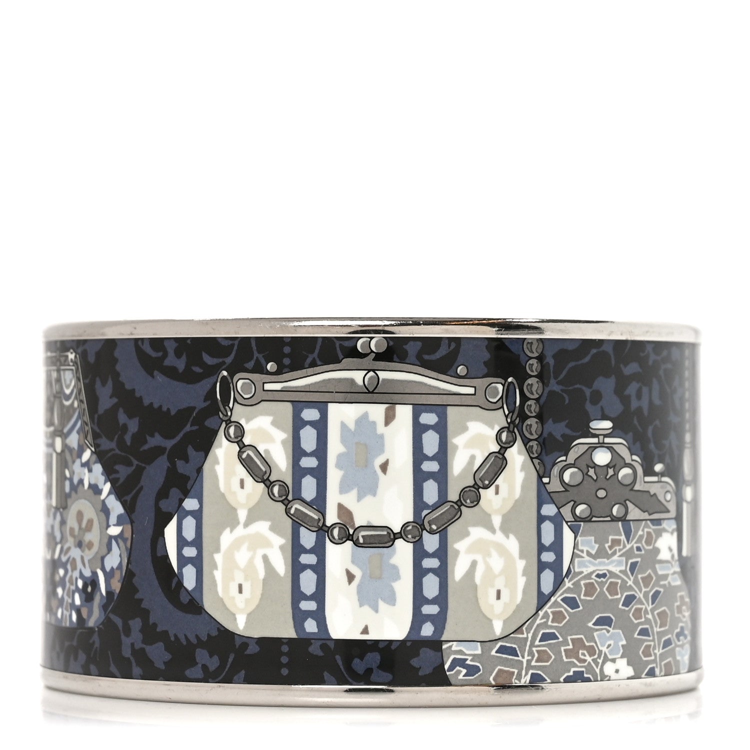 Hermes Enamel Printed Cachemire de Tamara Extra Wide Bracelet 70 1 of 5