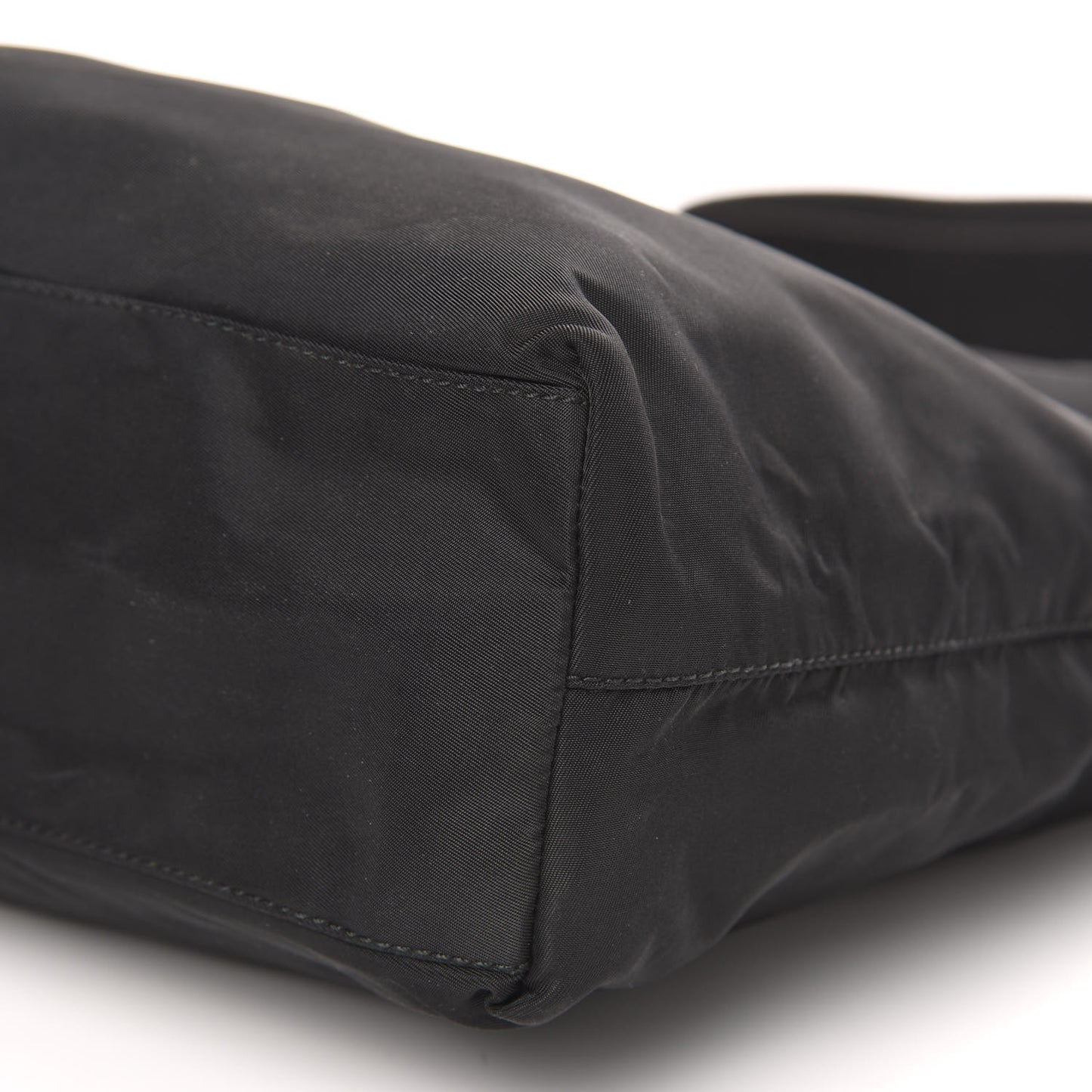 Nylon Flat Messenger Bag Black