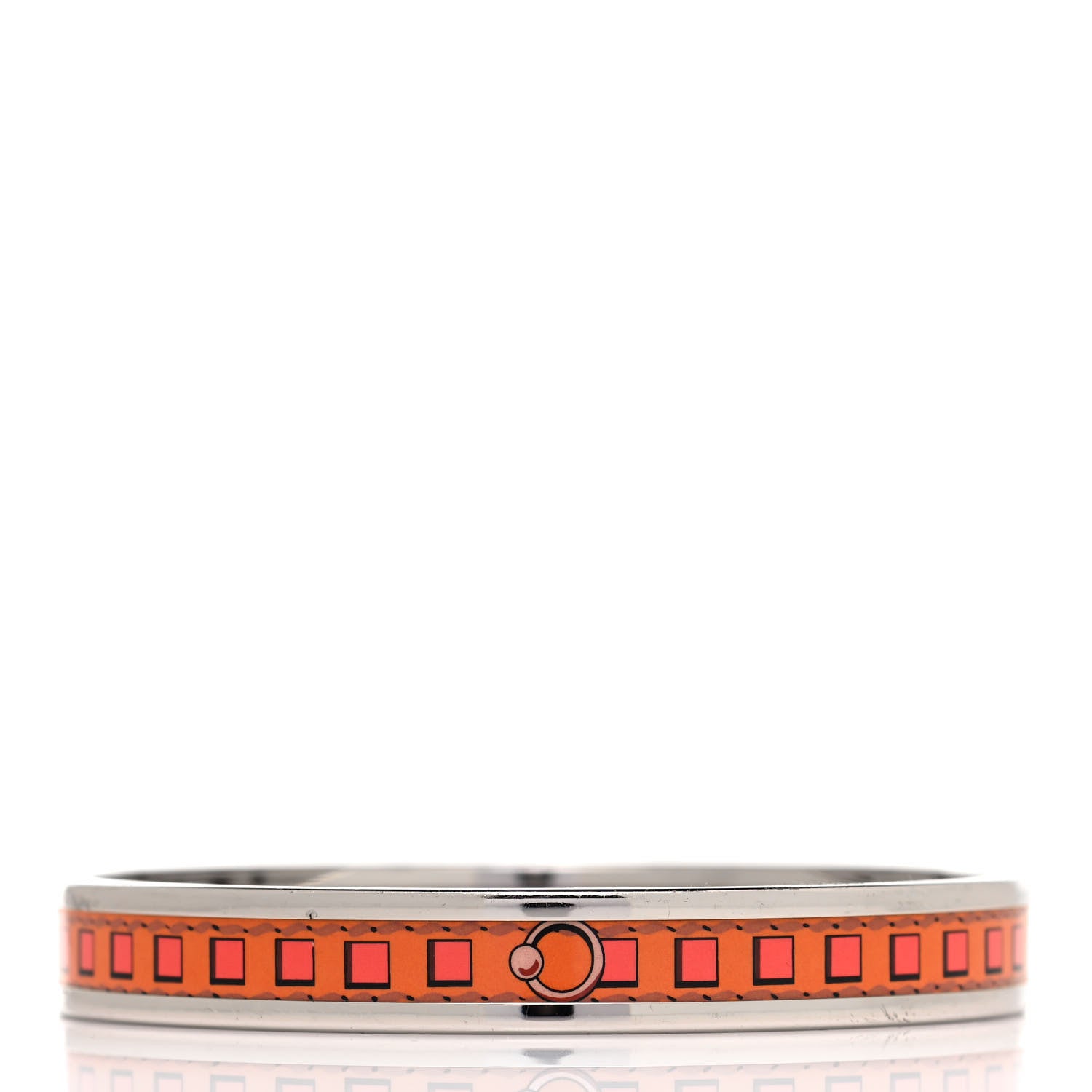 Hermes Enamel Printed Colliers de Chiens Narrow Bracelet 70 Sables 6 of 10
