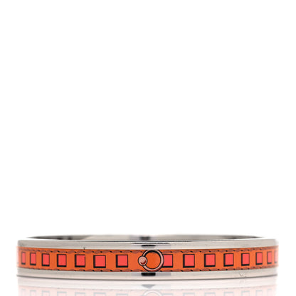 Hermes Enamel Printed Colliers de Chiens Narrow Bracelet 70 Sables 6 of 10