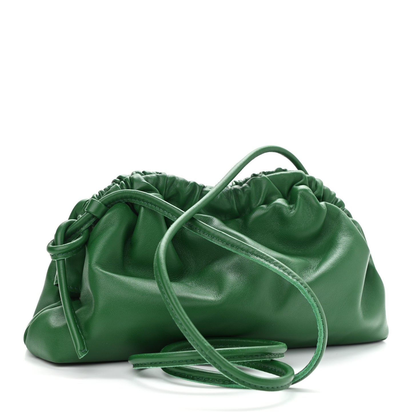Lambskin Mini Cloud Clutch Green