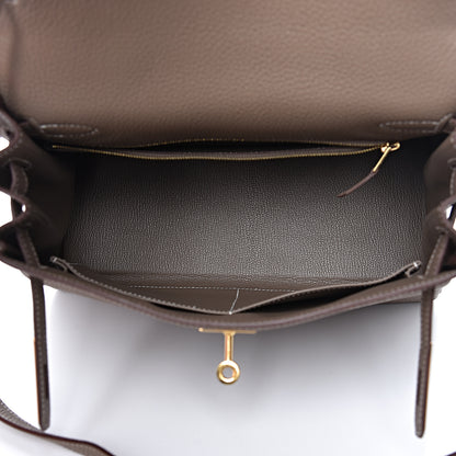 Hermes Togo Kelly Retourne 28 Etoupe 8 of 38