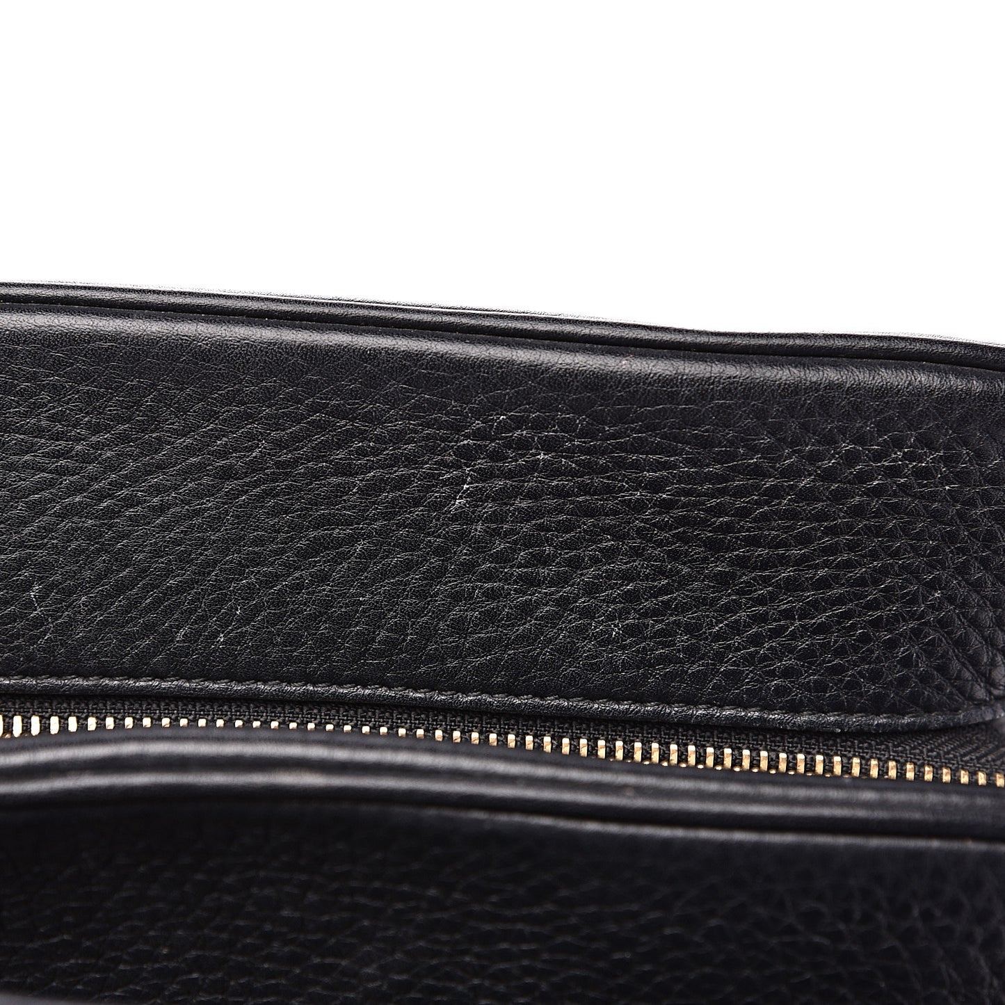 Grained Deerskin Double Zip Black