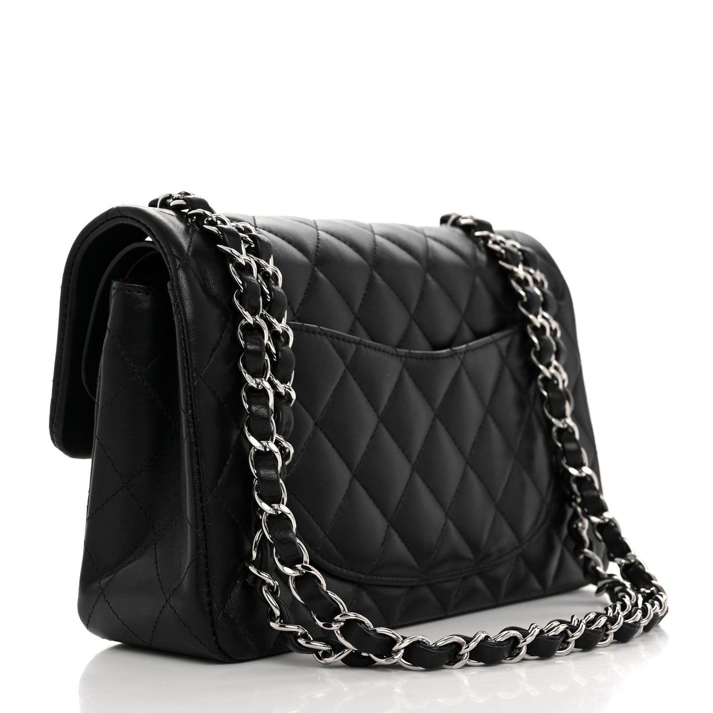 Lambskin Quilted Small Double Flap Black