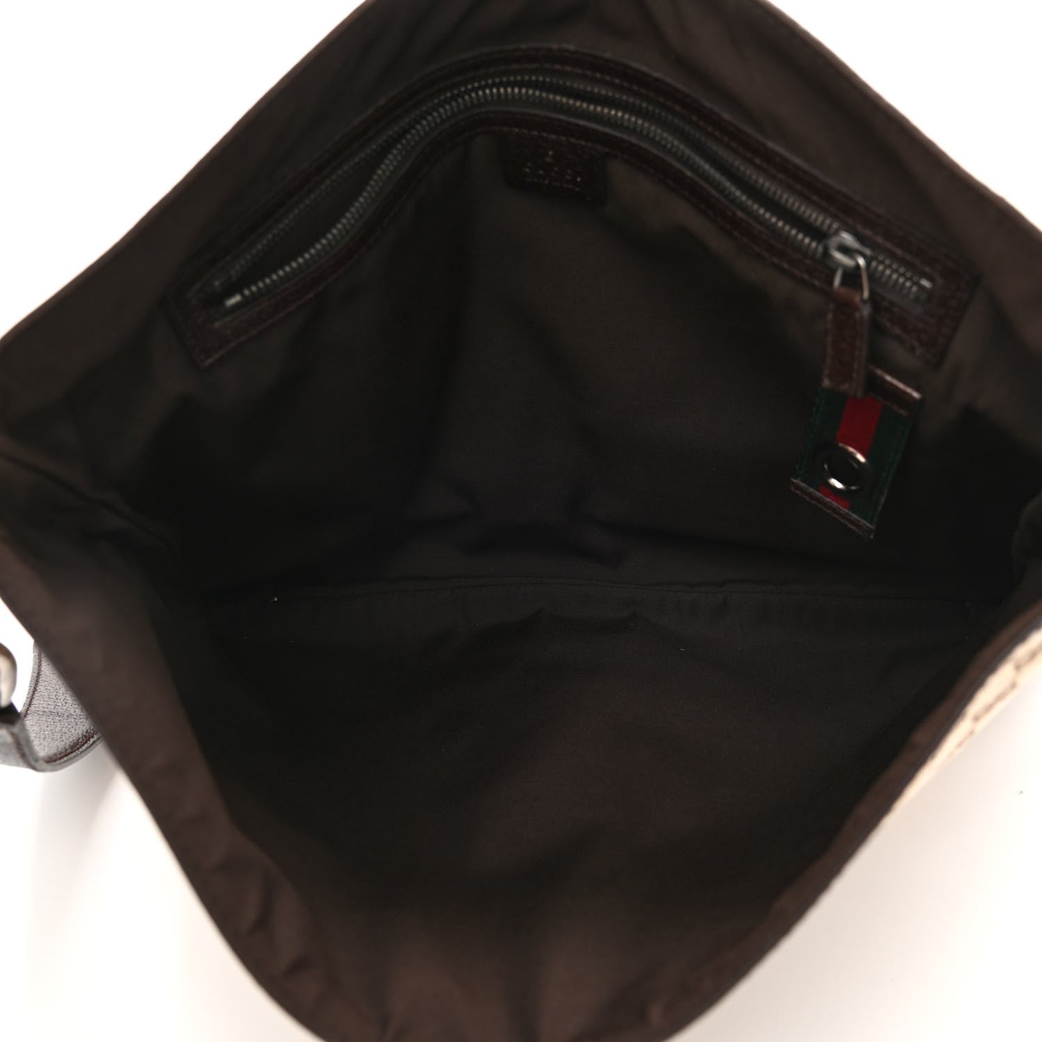 Gucci Monogram Web Single Buckle Flap Messenger Bag Beige Dark Brown 5 of 8