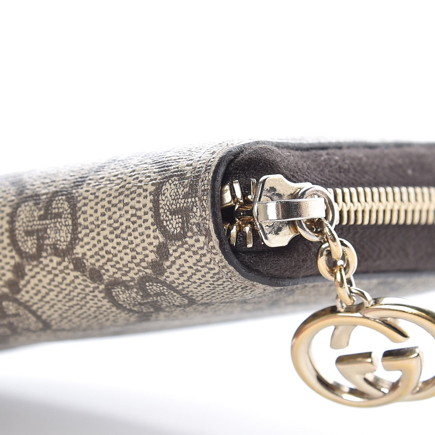 GG Supreme Monogram GG Pierce Zip Around Wallet Brown