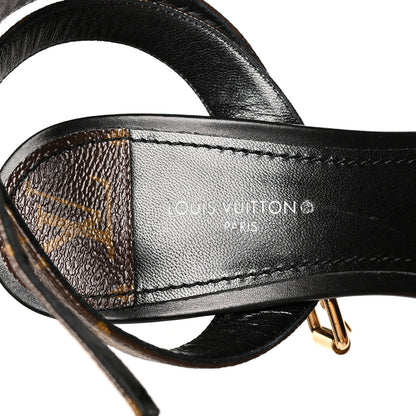 Louis Vuitton Patent Monogram Afterglow Platform Sandals 38.5 Black 7 of 9