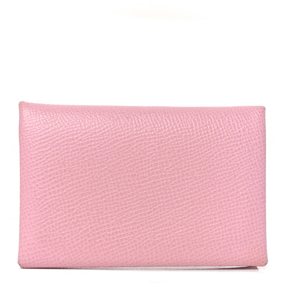 Hermes Epsom Verso Calvi Card Case Mauve Sylvestre Etain 1 of 8