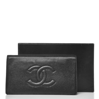 Chanel Caviar Timeless CC Yen Wallet Black 30 of 30