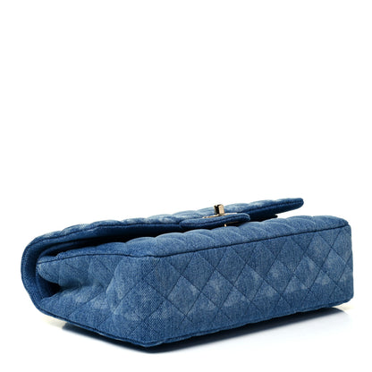 Chanel Denim Quilted Medium Double Flap Blue 4 of 10