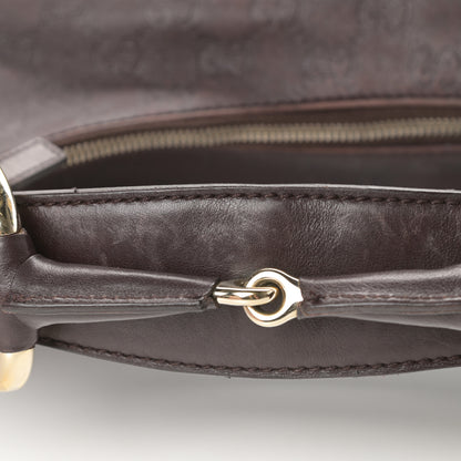 Gucci Guccissima Medium Horsebit Chain Hobo Dark Brown 14 of 15