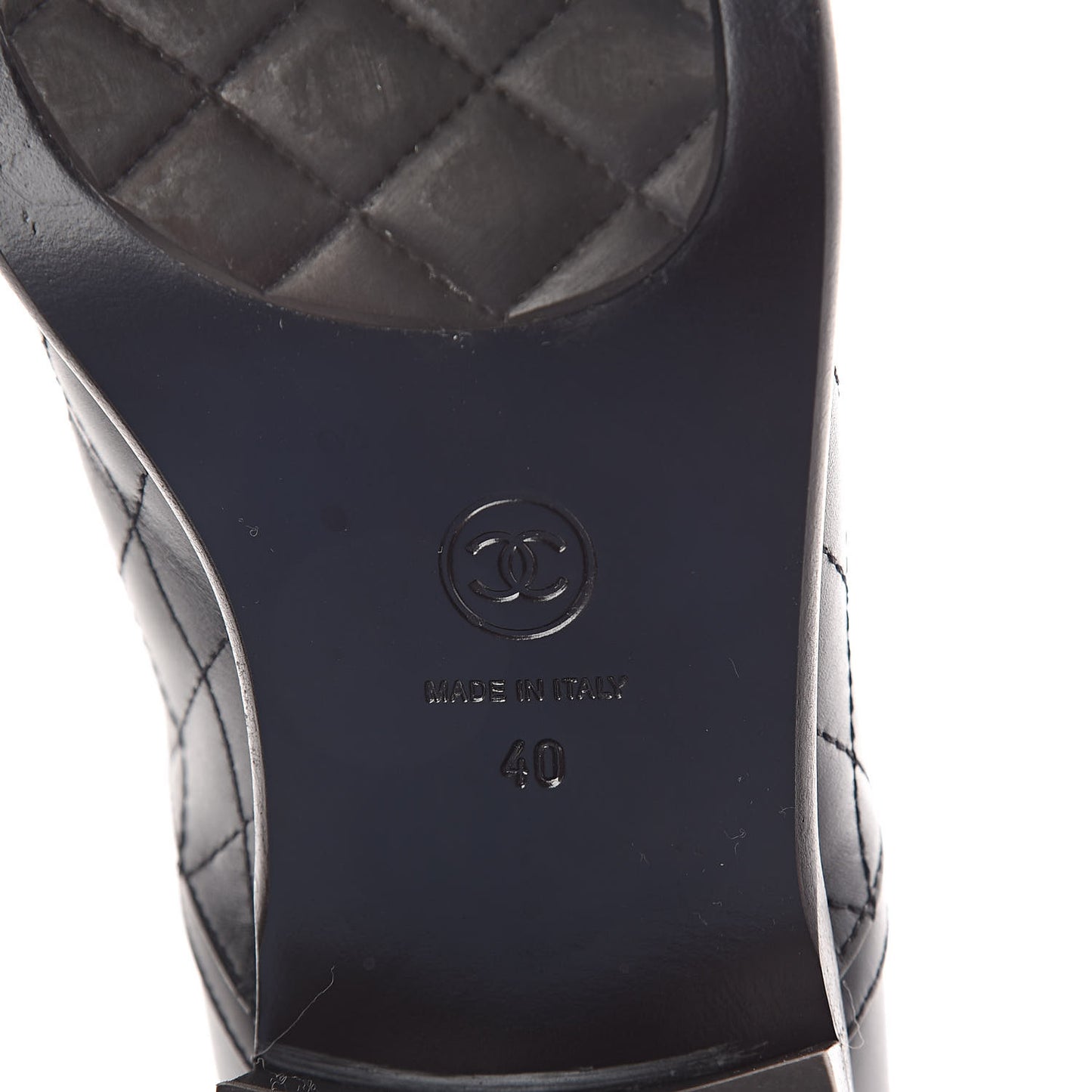 Calfskin Quilted Cap Toe CC Boots 40 Black