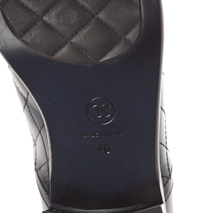 Chanel Calfskin Quilted Cap Toe CC Boots 40 Black 6 of 8
