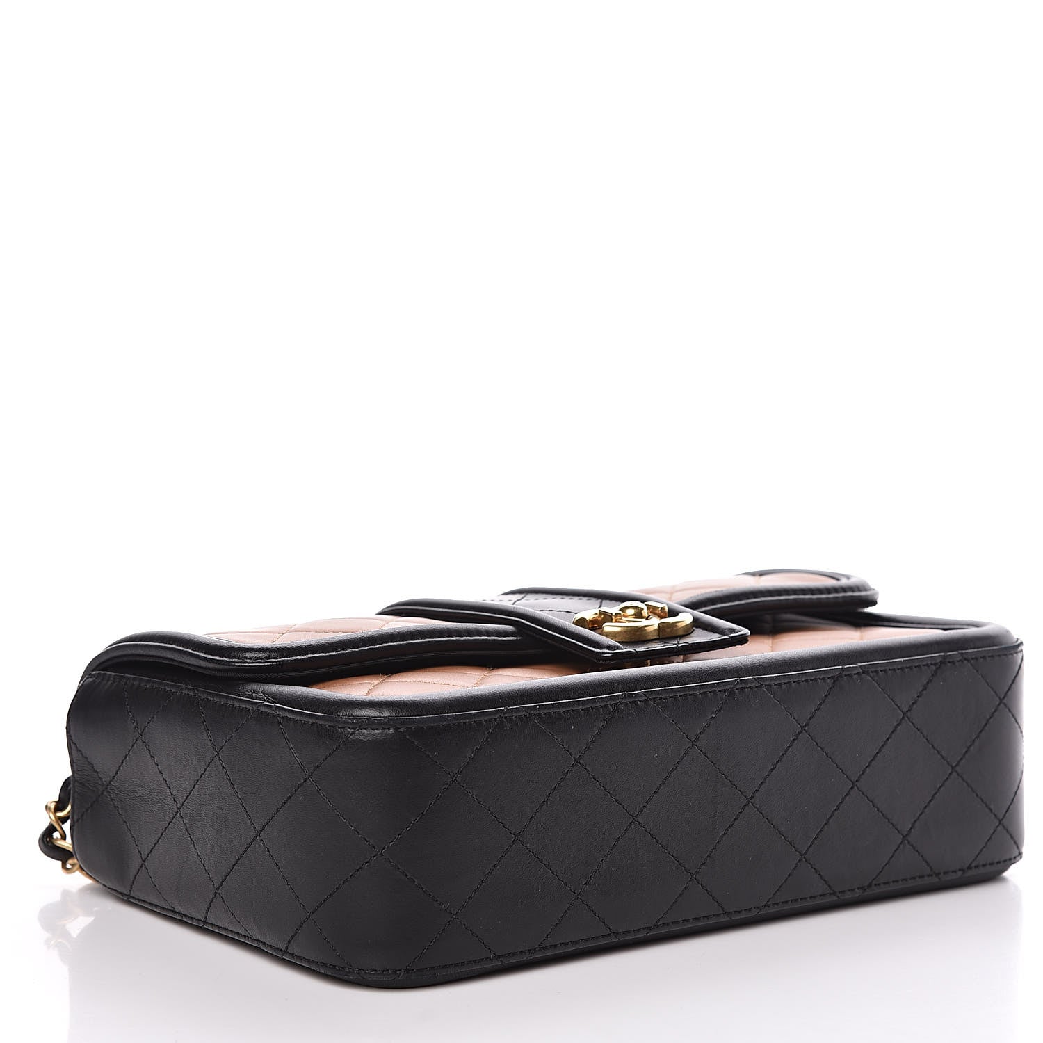 Chanel Lambskin Quilted Medium Elegant CC Flap Dark Beige Black 4 of 11