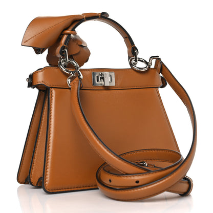 Fendi Shiny Nappa Flower Petite Peekaboo I SEE U Satchel Caramello 3 of 9
