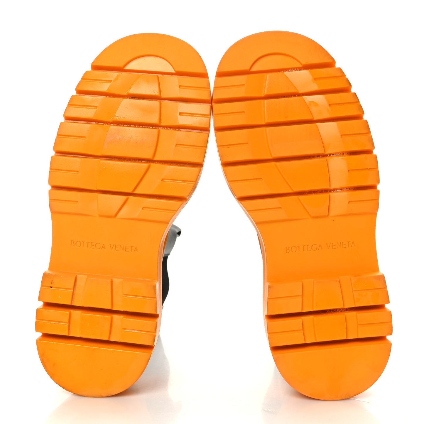 Calfskin The Tire Chelsea Boots 38.5 Black Tangerine