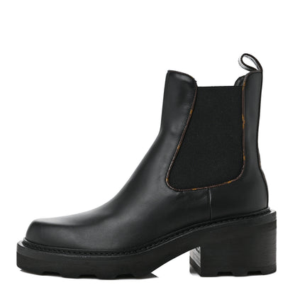 Louis Vuitton Calfskin Monogram Beaubourg Ankle Boots 40.5 Black 1 of 8