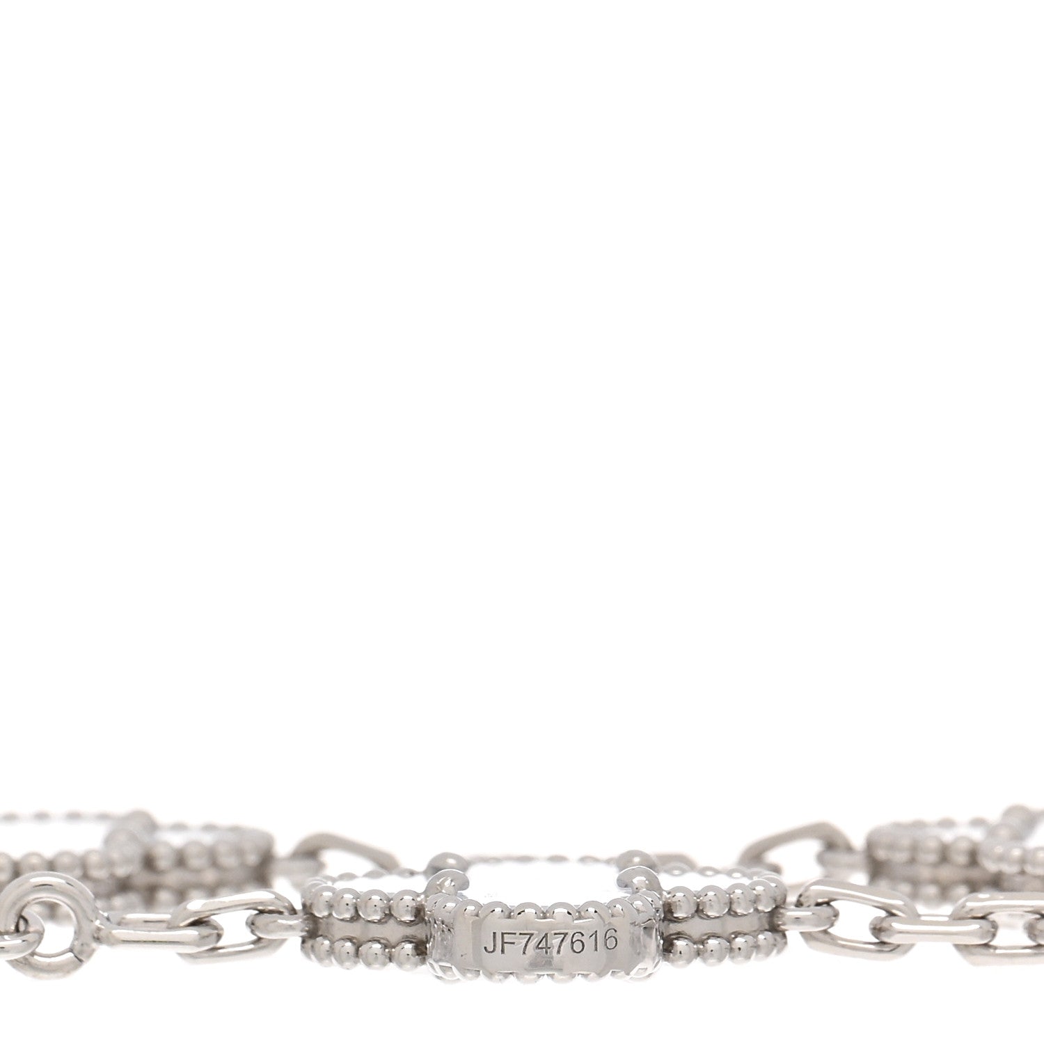 Van Cleef & Arpels 18K White Gold Chalcedony 5 Motifs Vintage Alhambra Bracelet 4 of 5