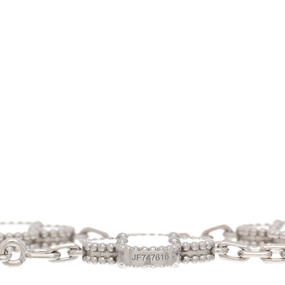 Van Cleef & Arpels 18K White Gold Chalcedony 5 Motifs Vintage Alhambra Bracelet 4 of 5