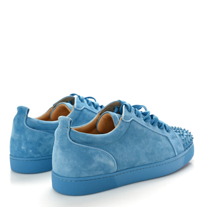 Christian Louboutin Veau Velours Mens Louis Junior Spikes Flat Sneakers 44.5 Blue 4 of 8
