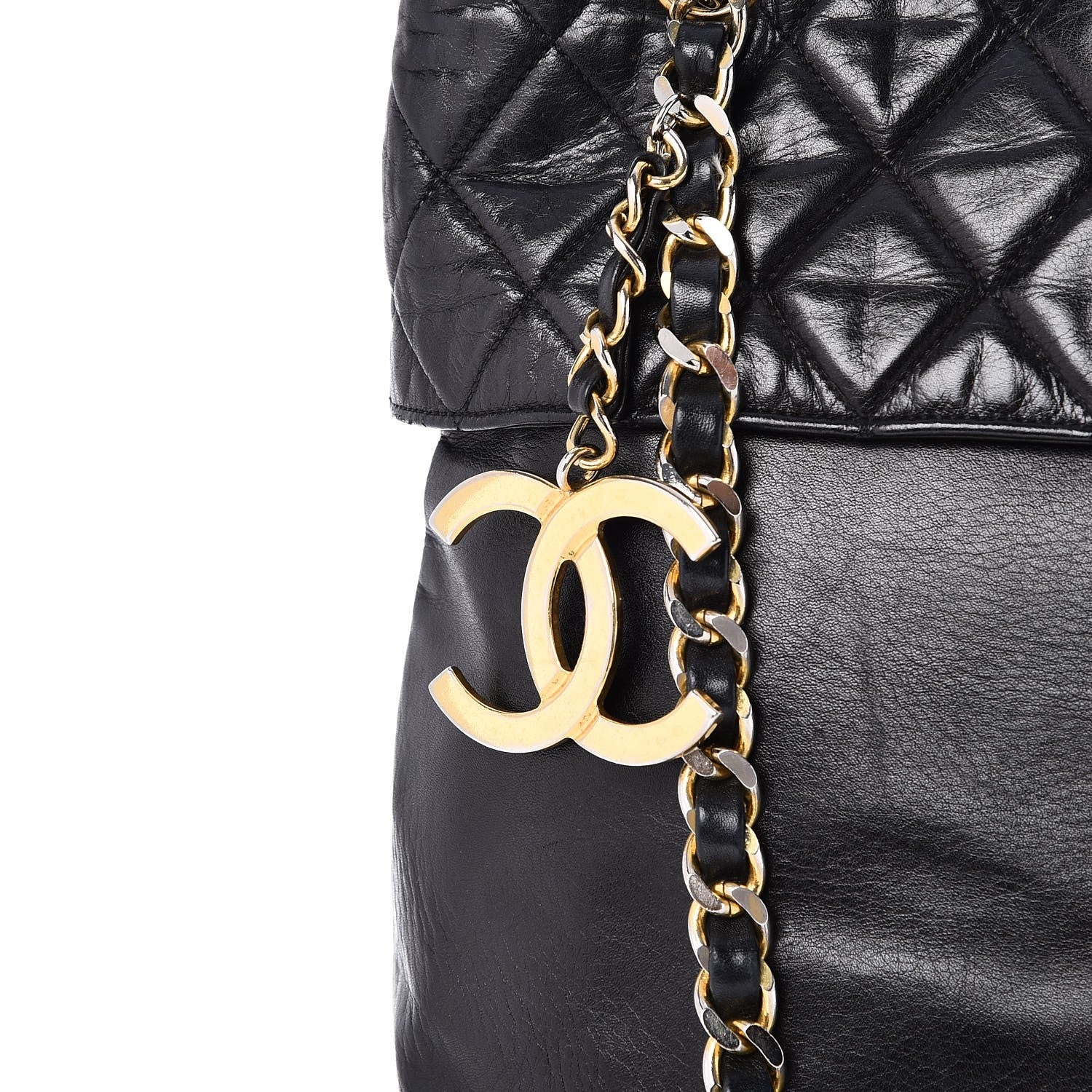 Chanel Calfskin Quilted Large Shoulder Bag Black 9 of 12