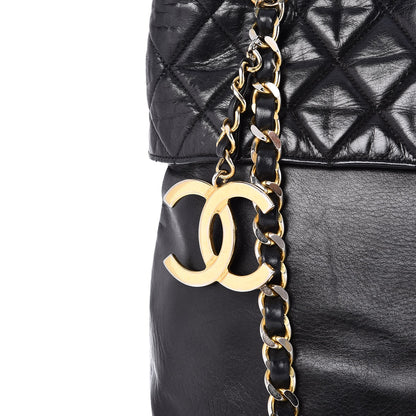 Chanel Calfskin Quilted Large Shoulder Bag Black 9 of 12