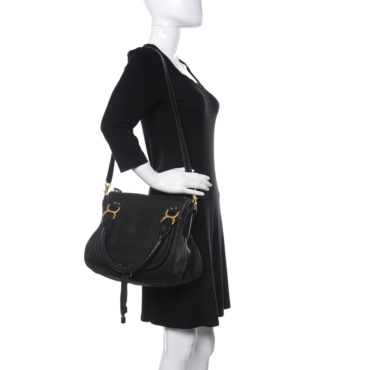 Chloe Calfskin Medium Marcie Satchel Black 2 of 9