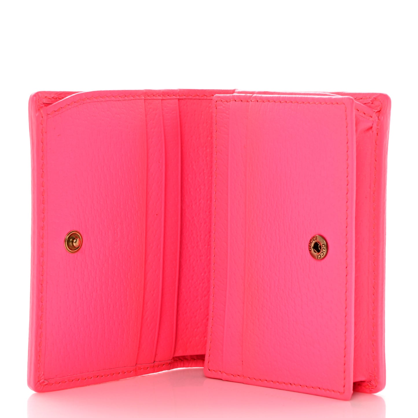 Calfskin Flora Print Zumi Card Case Fuxia Fluo