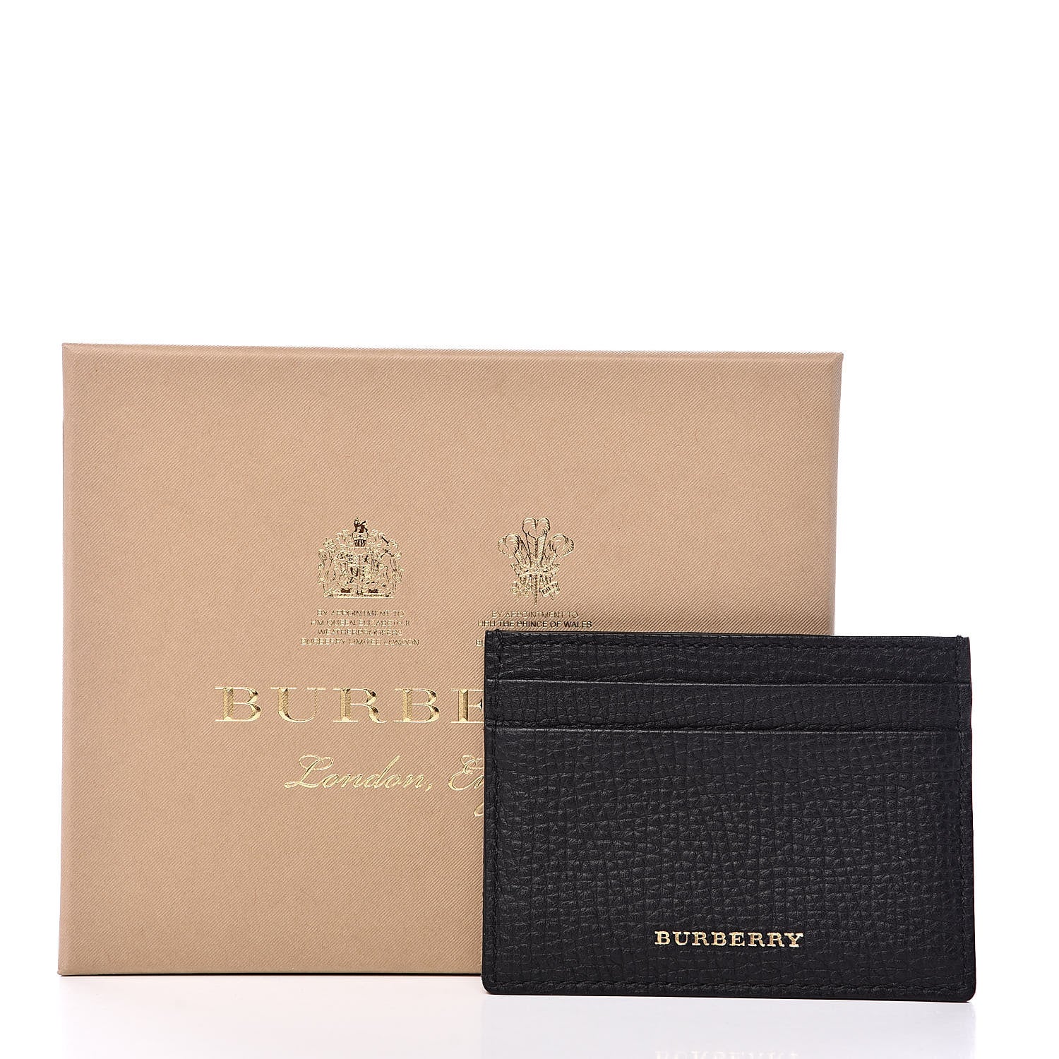 Burberry House Check Grainy Calfskin Sandon Card Case Black 7 of 7
