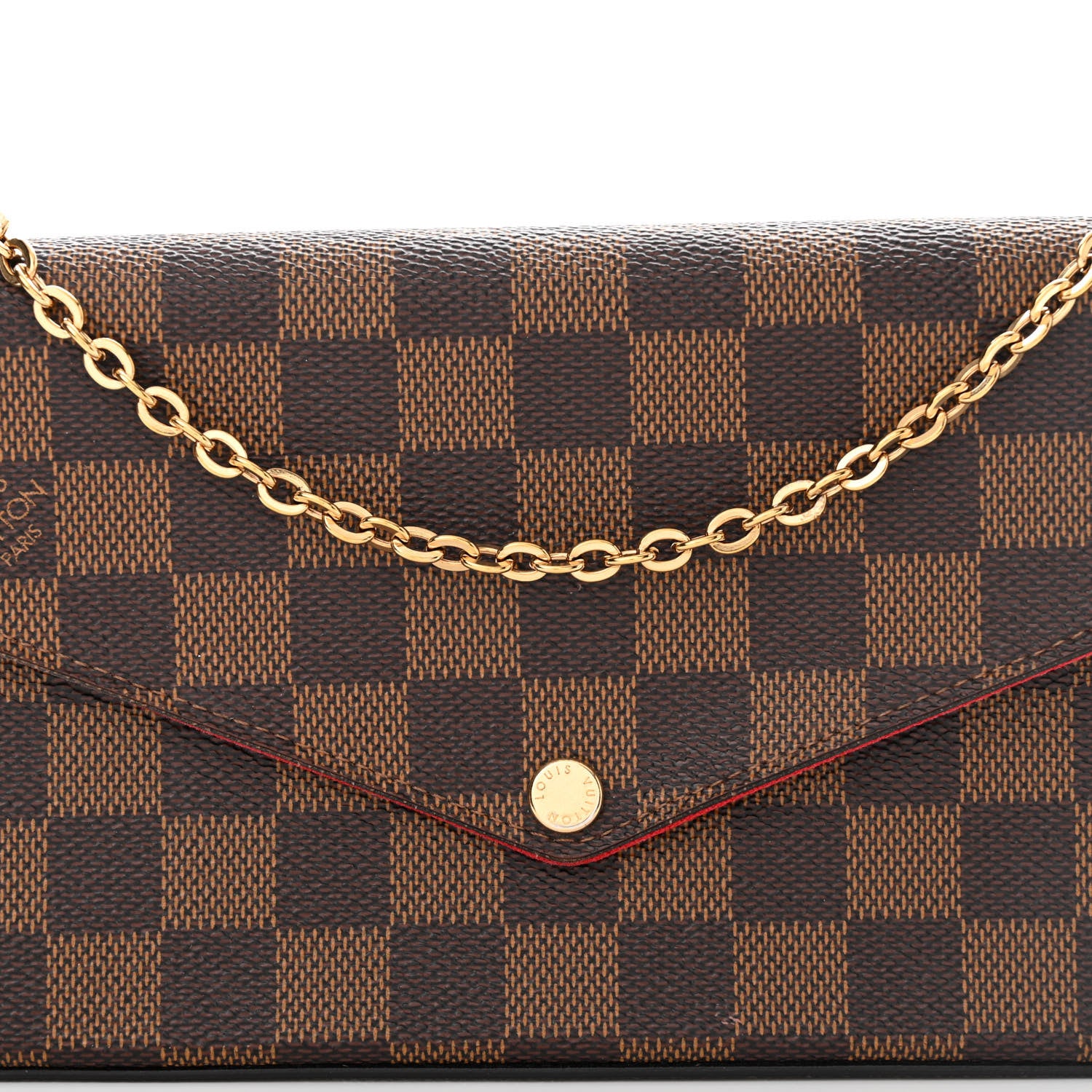 Louis Vuitton Damier Ebene Pochette Felicie Chain Wallet 8 of 14